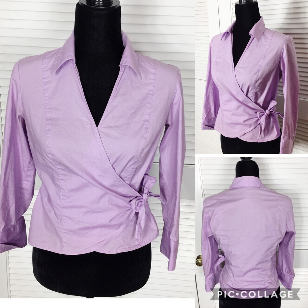 Solid colored wrap top